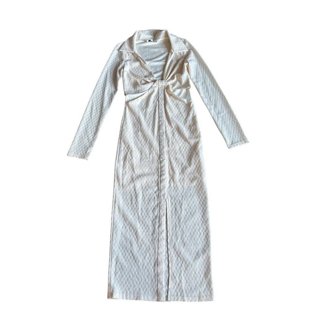 Emory Park Womens Ivory Long Sleefv Long Dress - Picture 3 of 8